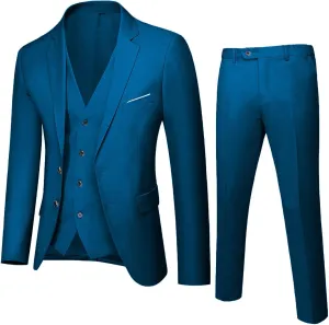 Suits for Men 2-Piece Lightweight Sets Slim Fit 2 Button Casual Business Wedding Party Jacket Blazer & Pants Set