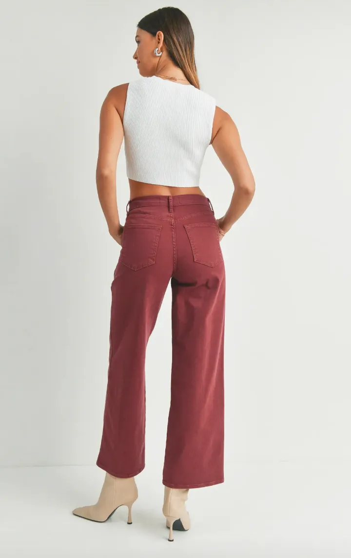 Utility Straight Denim | Spiced Burgundy