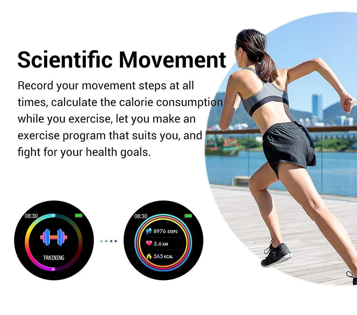 Watches smart watch women ip67 waterproof heart rate monitor fitness tracker men smart watches black