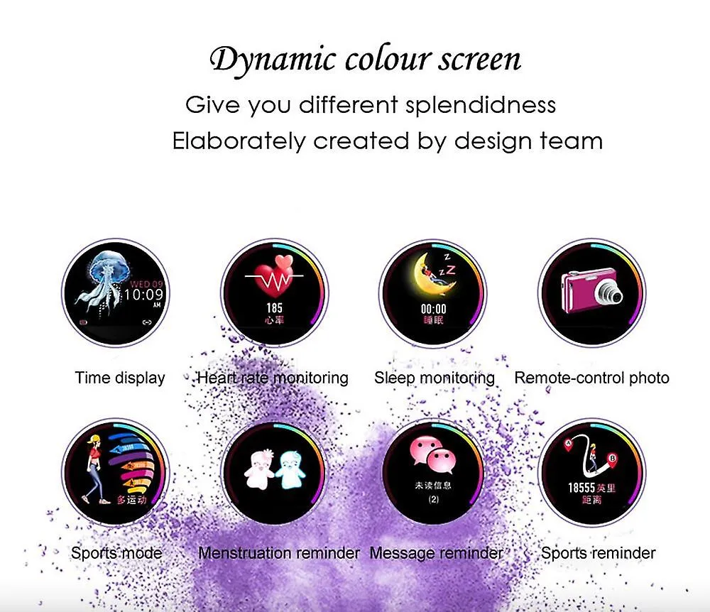 Watches smart watch women waterproof fitness tracker smart bracelet heart rate ios|smart watches purple