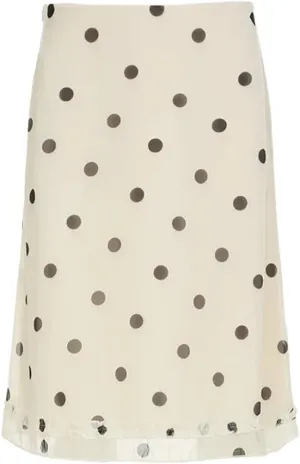Women Dot Print Midi-Calf Skirt Y2K Low Waist Straight Skirts French Style Ruched Edge Hem Pencil Skirts