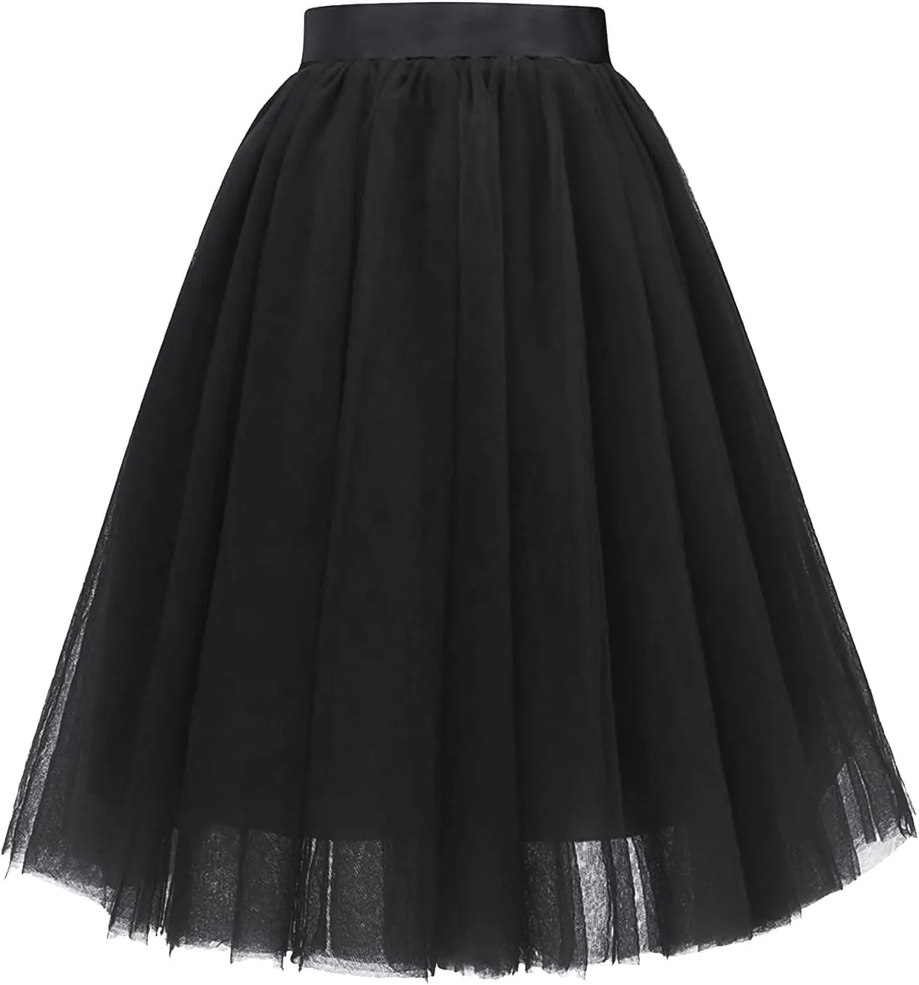 Women's A-Line High Waisted Midi Skirt Women's Classic Layered Tulle Skirt for Adult Teen Swim Skirt Bottoms for