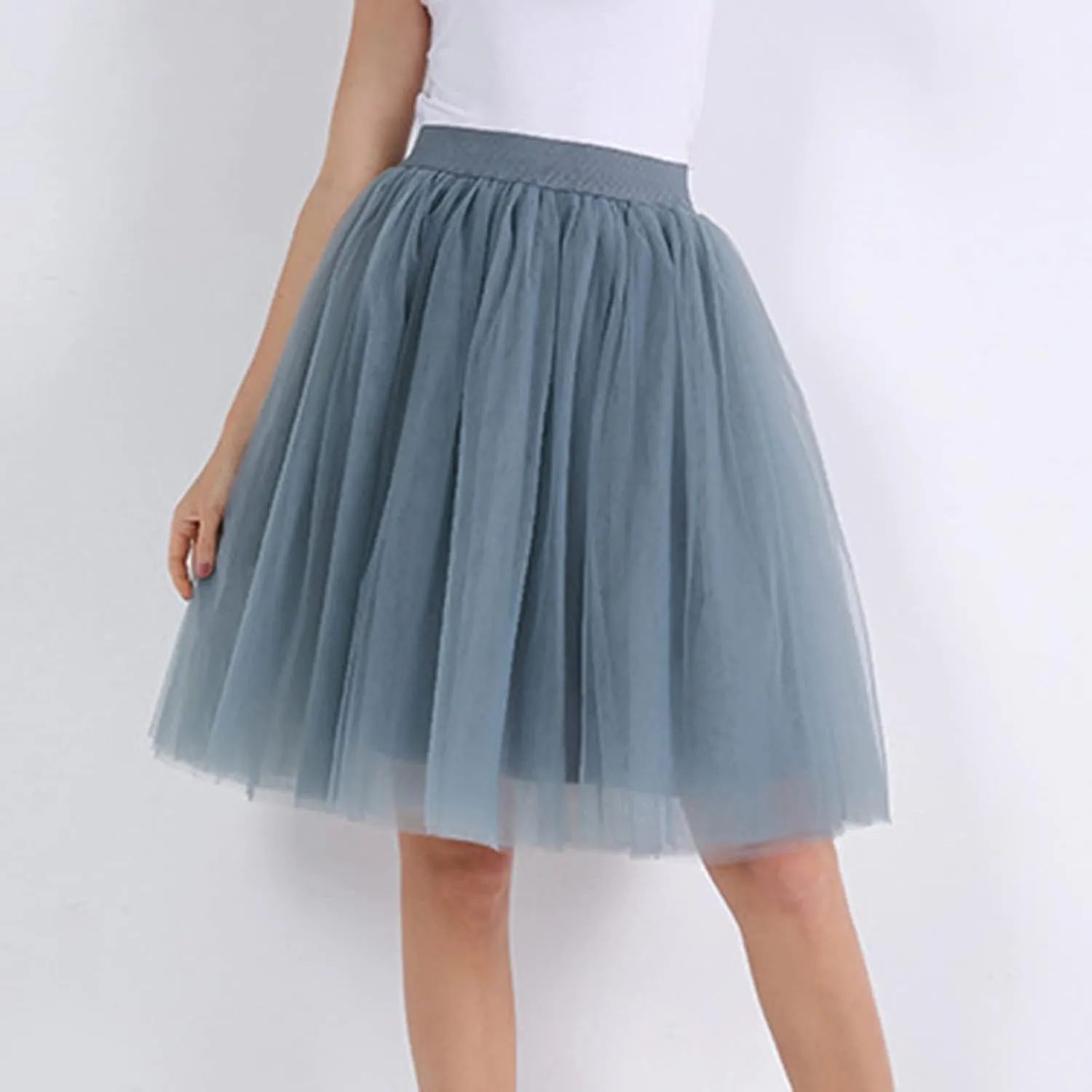 Women's A-Line High Waisted Midi Skirt Women's Classic Layered Tulle Skirt for Adult Teen Swim Skirt Bottoms for