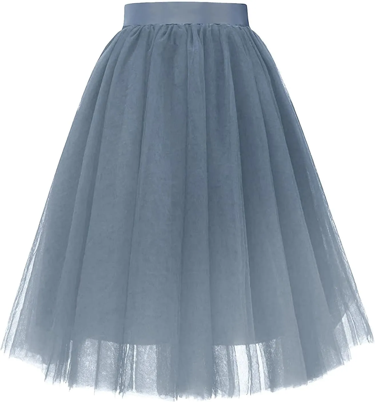 Women's A-Line High Waisted Midi Skirt Women's Classic Layered Tulle Skirt for Adult Teen Swim Skirt Bottoms for