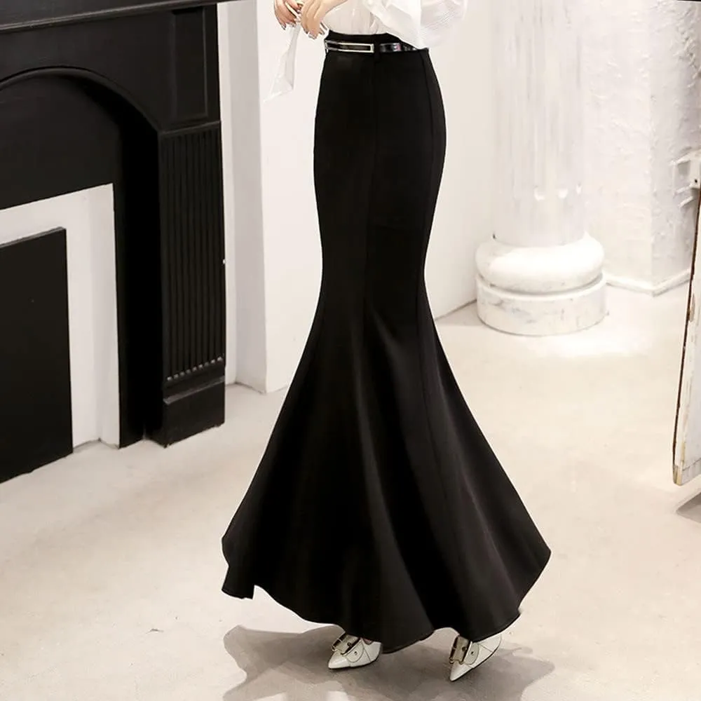 Women's Classic Bodycon Stretchy High Waist Party OL Fishtail Mermaid Long Skirt for Evening Party