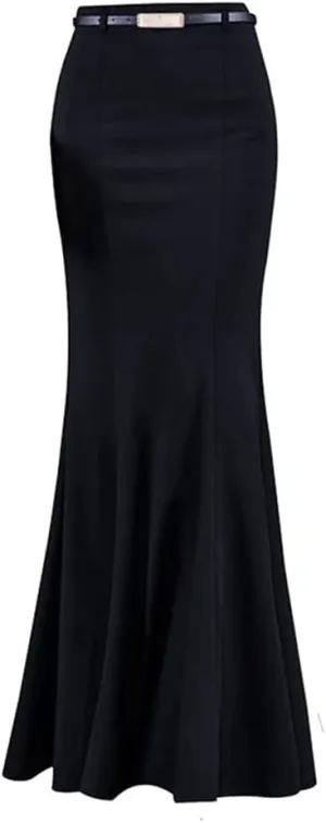 Women's Classic Bodycon Stretchy High Waist Party OL Fishtail Mermaid Long Skirt for Evening Party