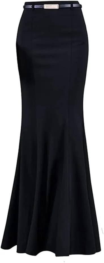 Women's Classic Bodycon Stretchy High Waist Party OL Fishtail Mermaid Long Skirt for Evening Party