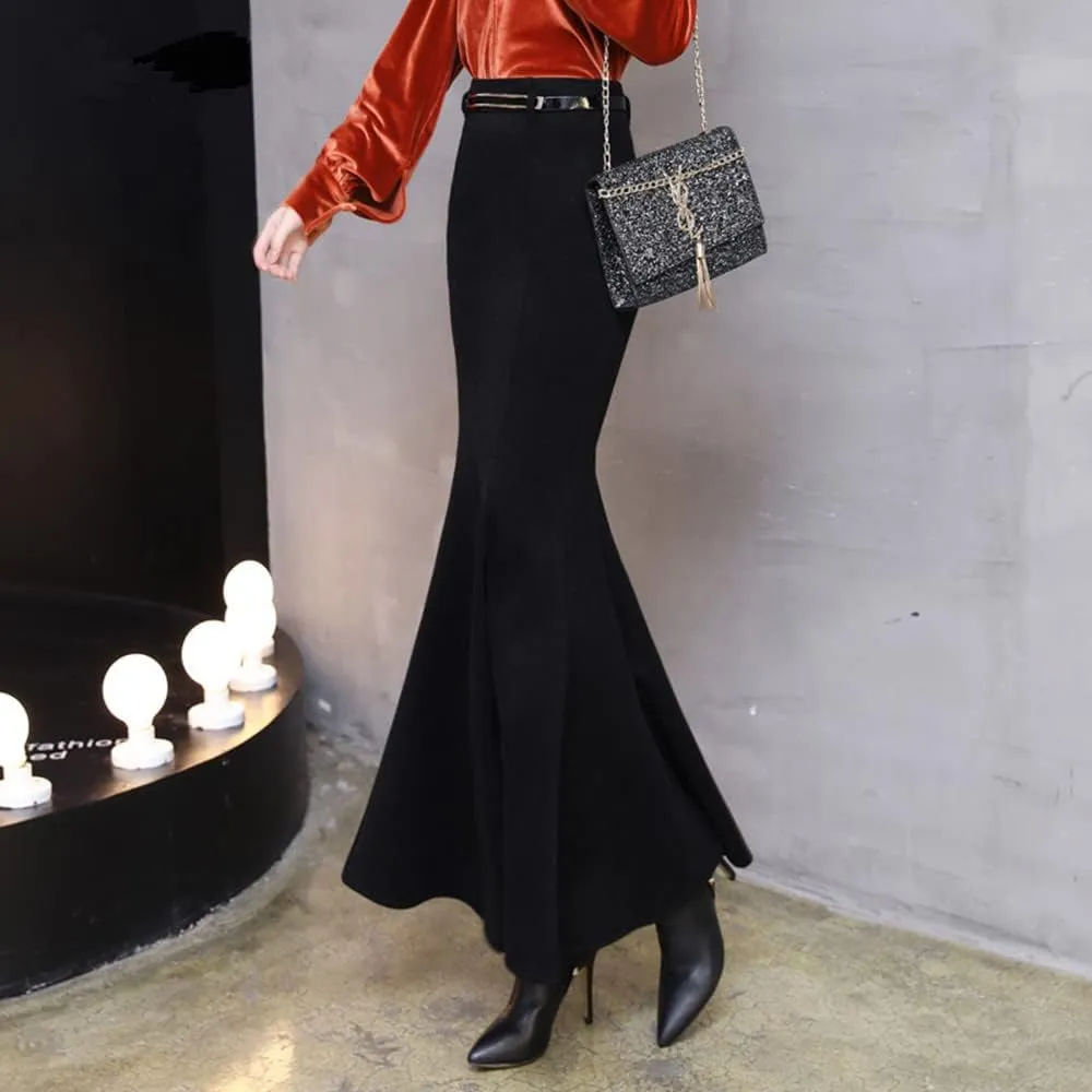 Women's Classic Bodycon Stretchy High Waist Party OL Fishtail Mermaid Long Skirt for Evening Party