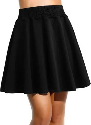 Womens Classic Daily Elegant Casual Solid Color Skirt Pleated Waist Design Mini Skirt Womens Short Skirts