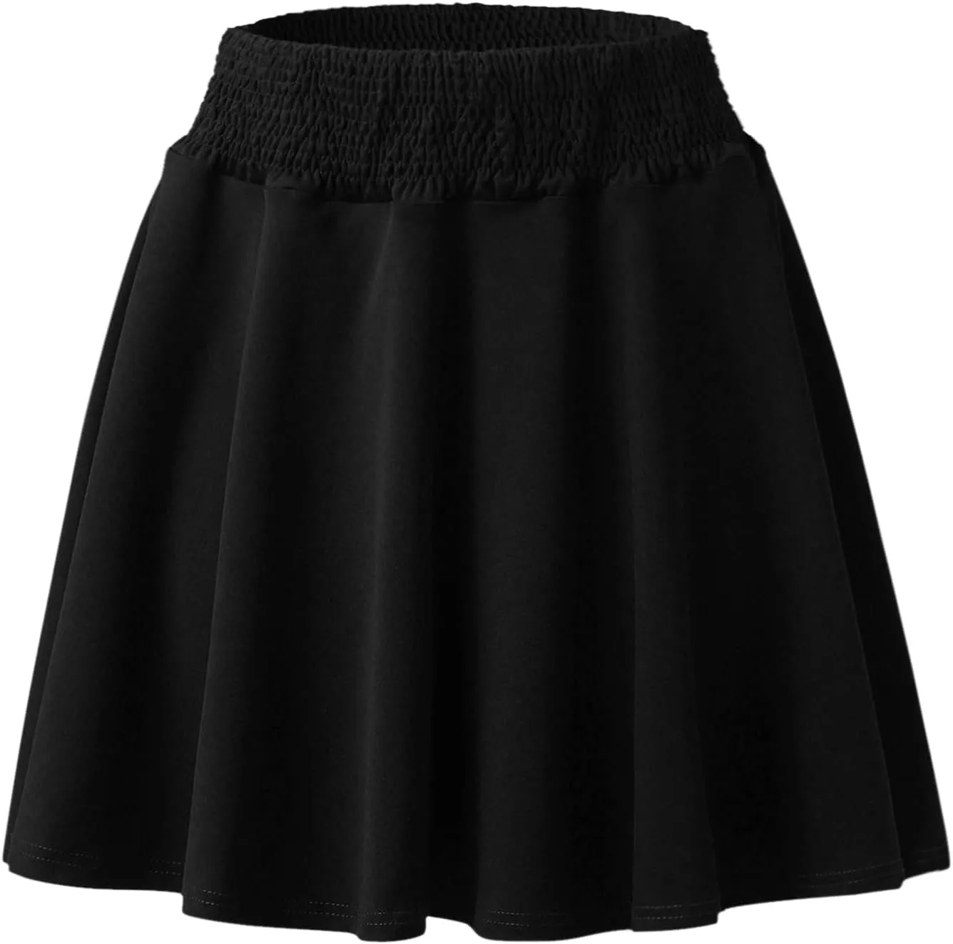 Womens Classic Daily Elegant Casual Solid Color Skirt Pleated Waist Design Mini Skirt Womens Short Skirts
