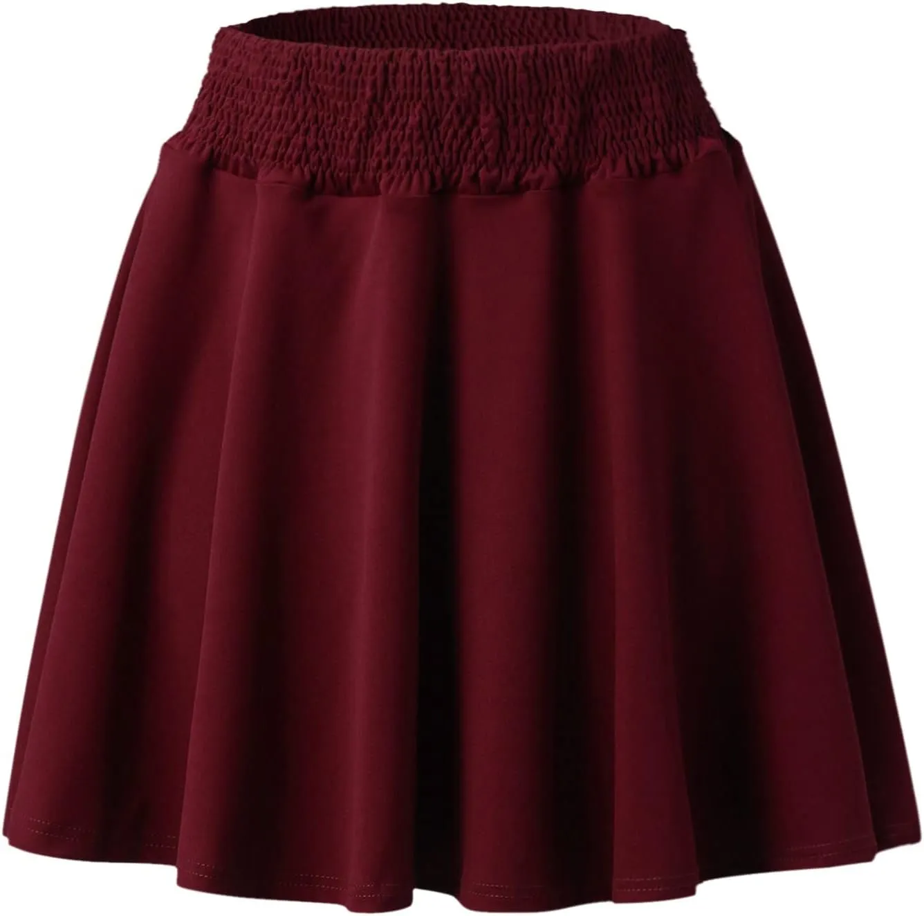 Womens Classic Daily Elegant Casual Solid Color Skirt Pleated Waist Design Mini Skirt Womens Short Skirts