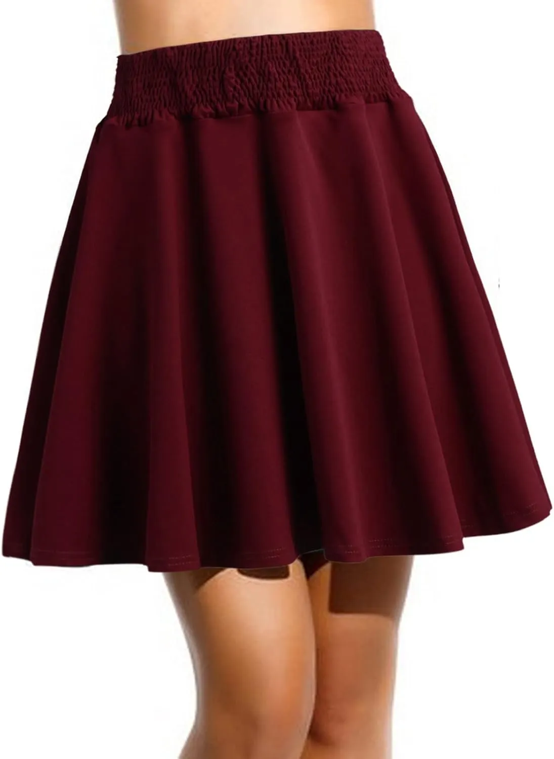Womens Classic Daily Elegant Casual Solid Color Skirt Pleated Waist Design Mini Skirt Womens Short Skirts