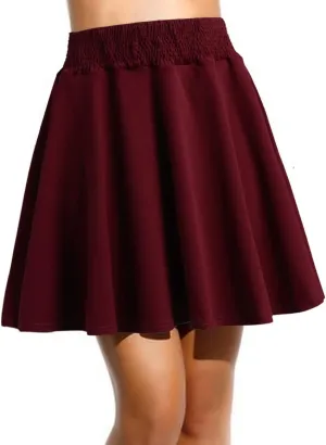 Womens Classic Daily Elegant Casual Solid Color Skirt Pleated Waist Design Mini Skirt Womens Short Skirts
