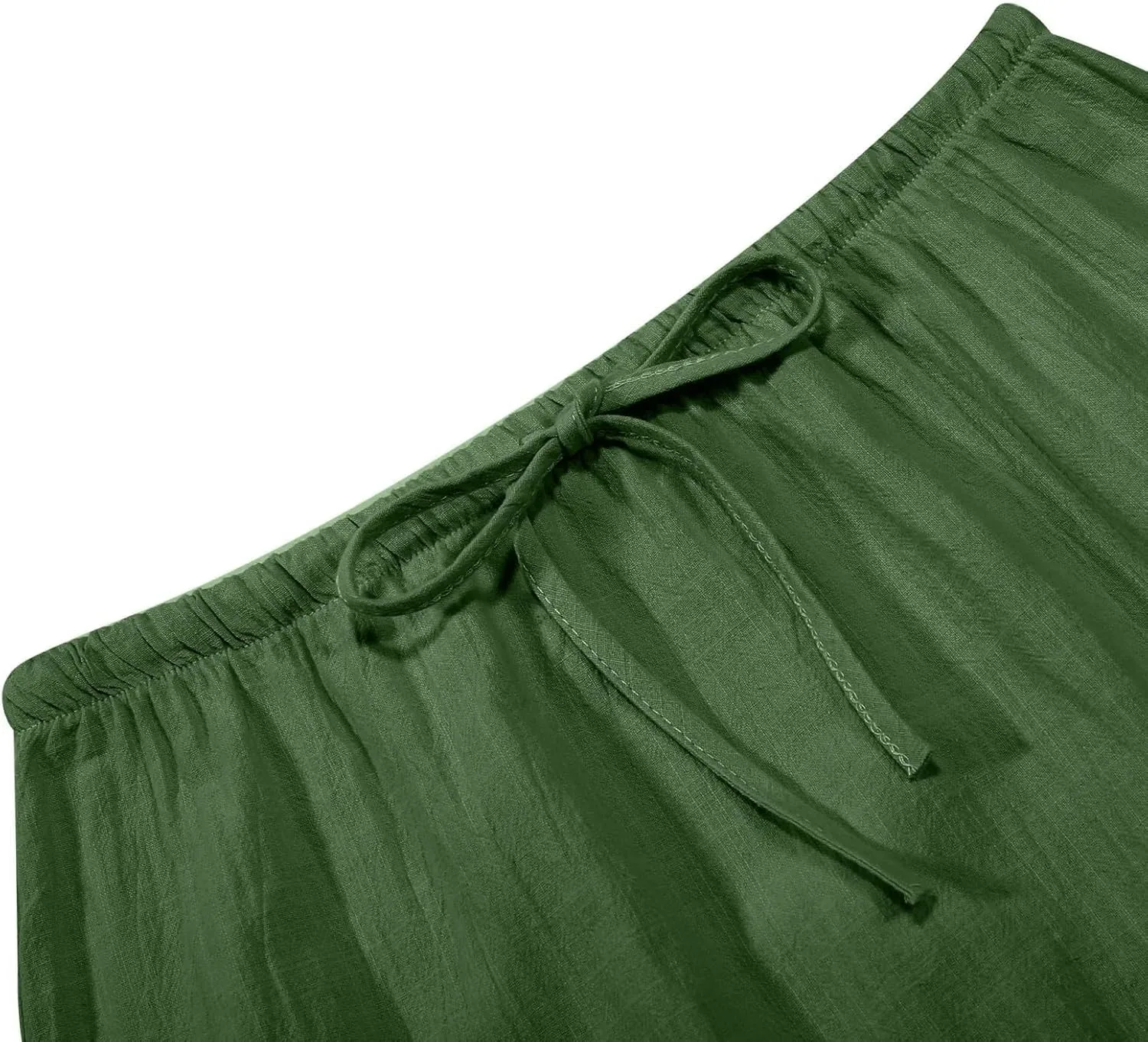 Women's Flowy Low Waist Linen Maxi Skirt A Line Low Rise Soft Bohemian Long Skirt Womens Casual Vacation Dressy Skirts