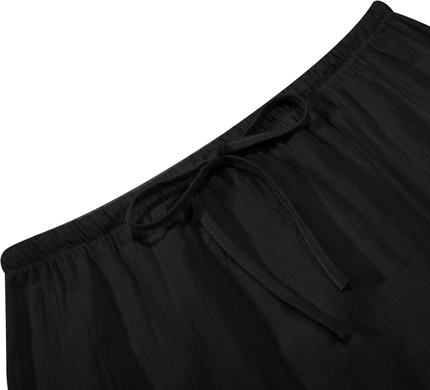 Women's Flowy Low Waist Linen Maxi Skirt A Line Low Rise Soft Bohemian Long Skirt Womens Casual Vacation Dressy Skirts
