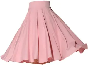 Women's High Waist A-Line Retro Skirt. Womens Classic Solid Color Midi Skirt