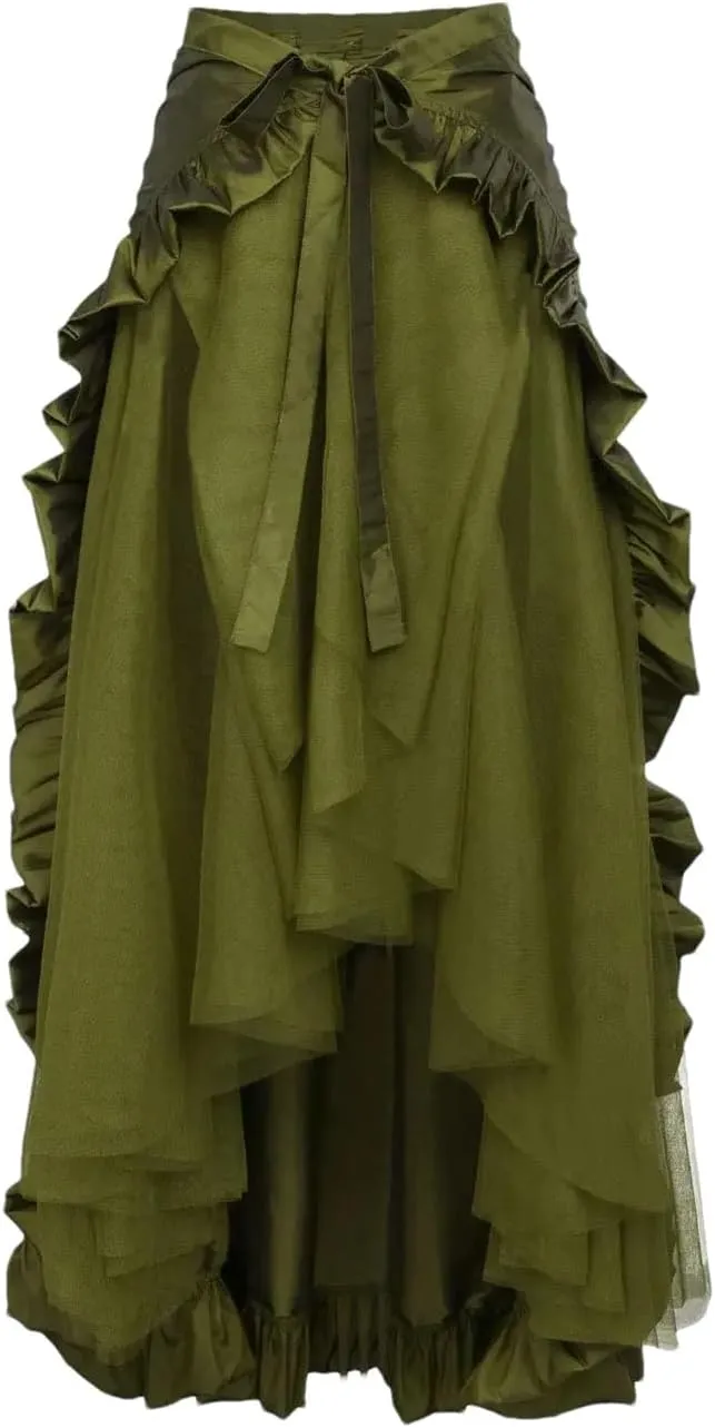 Womens High Waist Party Skirt A-Line Vintage Casual Skirts Women's Classic Irregular Midi Skirt