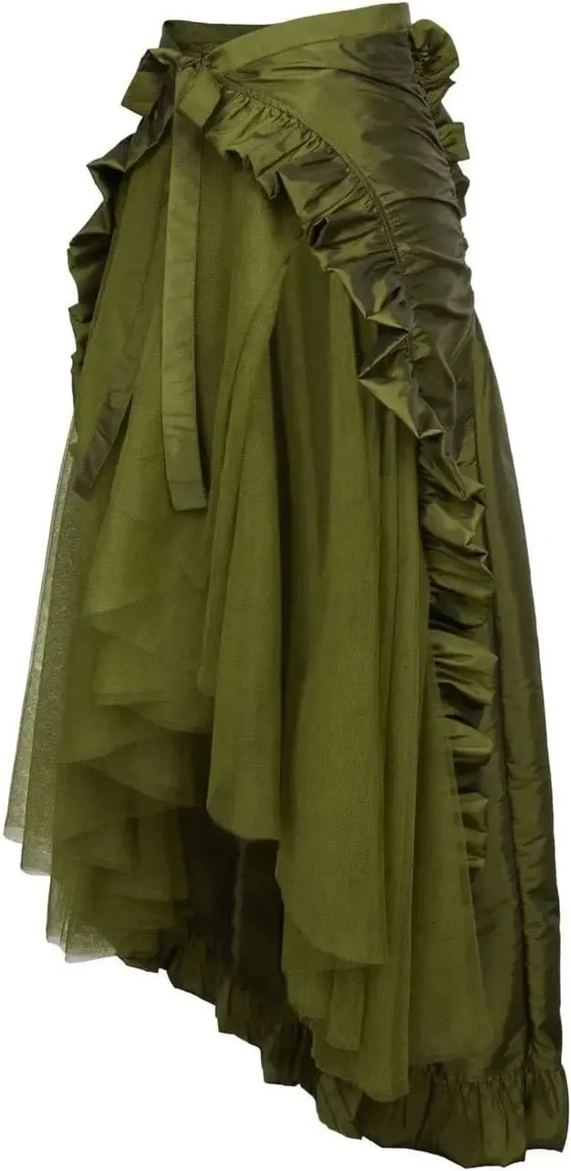 Womens High Waist Party Skirt A-Line Vintage Casual Skirts Women's Classic Irregular Midi Skirt