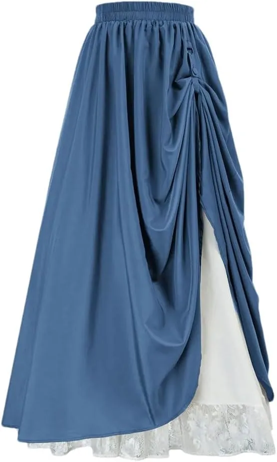Womens High Waist Party Skirt A-Line Vintage Casual Skirts Women's Loose Classic Midi Skirt