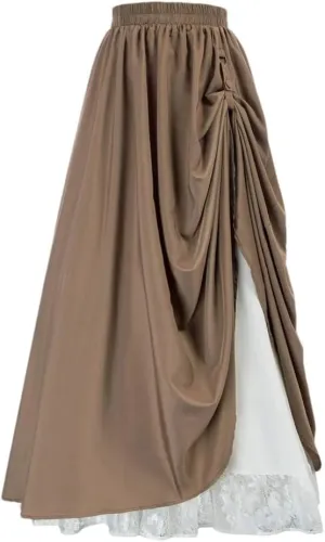 Womens High Waist Party Skirt A-Line Vintage Casual Skirts Women's Loose Classic Midi Skirt