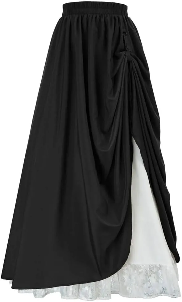 Womens High Waist Party Skirt A-Line Vintage Casual Skirts Women's Loose Classic Midi Skirt