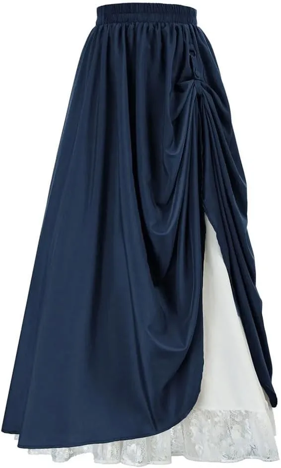 Womens High Waist Party Skirt A-Line Vintage Casual Skirts Women's Loose Classic Midi Skirt