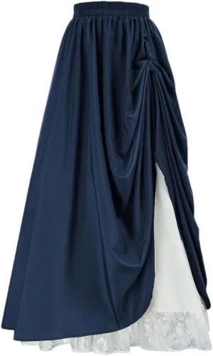Womens High Waist Party Skirt A-Line Vintage Casual Skirts Women's Loose Classic Midi Skirt