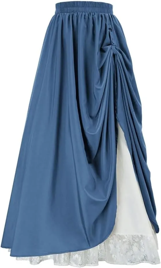 Womens High Waist Party Skirt A-Line Vintage Casual Skirts Women's Loose Classic Midi Skirt