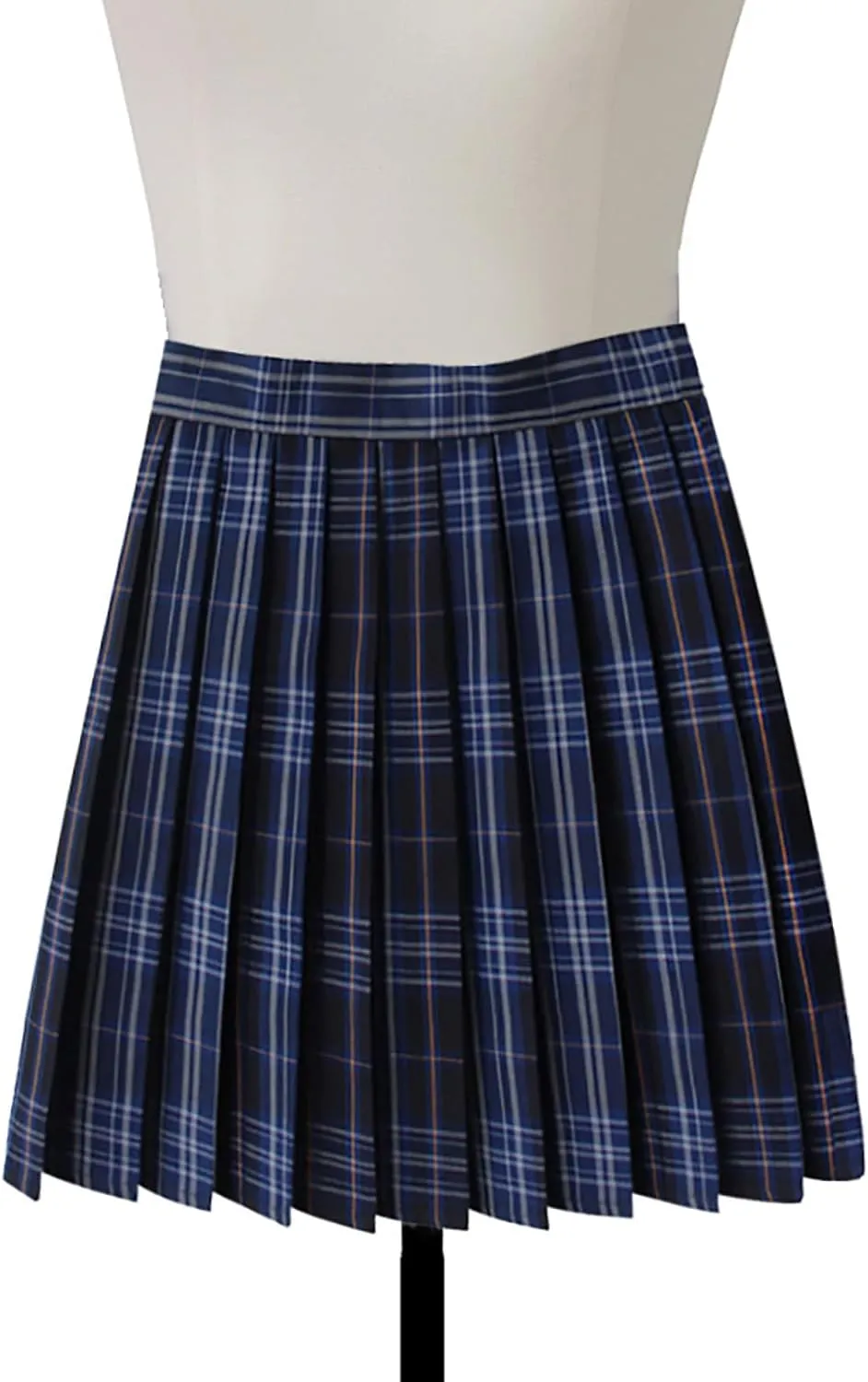 Women's Pleated Mini Skirts and Tie 3 Piece Sets Sexy Cute Plaid Skirt High Waisted A-Line Swing Lingerie Skirt