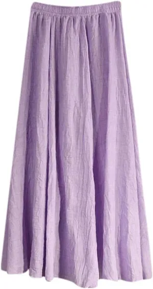 Womens Skirts Fall Casual Boho Flowy Swing Midi Skirt High Waist Elastic Elegant a Line Skirt Classic Tulle Skirt