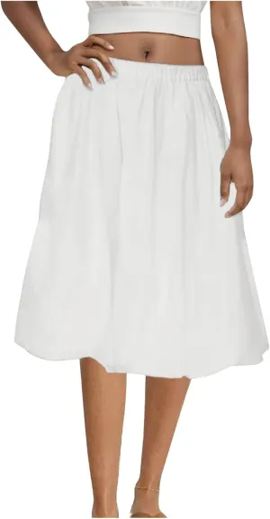 Womens Skirts Midi Length Solid Color Classic Skirt Casual Flowy Pure Boho Beach Flared Hem Skirt 2025 Fashion