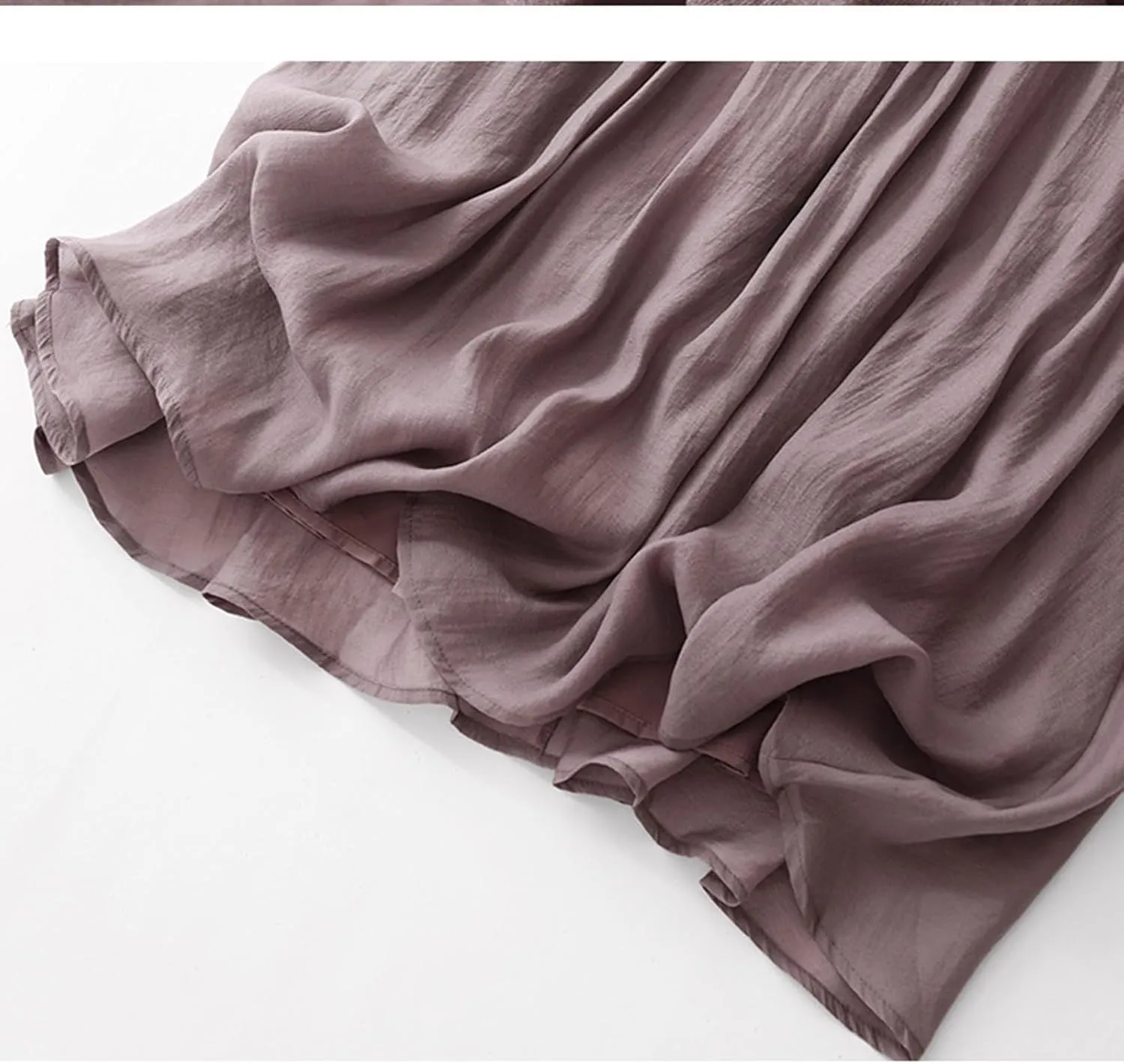 Women's Summer Cotton Linen Casual Midi Skirt, Solid Color Pleated Comfy Breathable Trendy Skirts Vacation Clothes