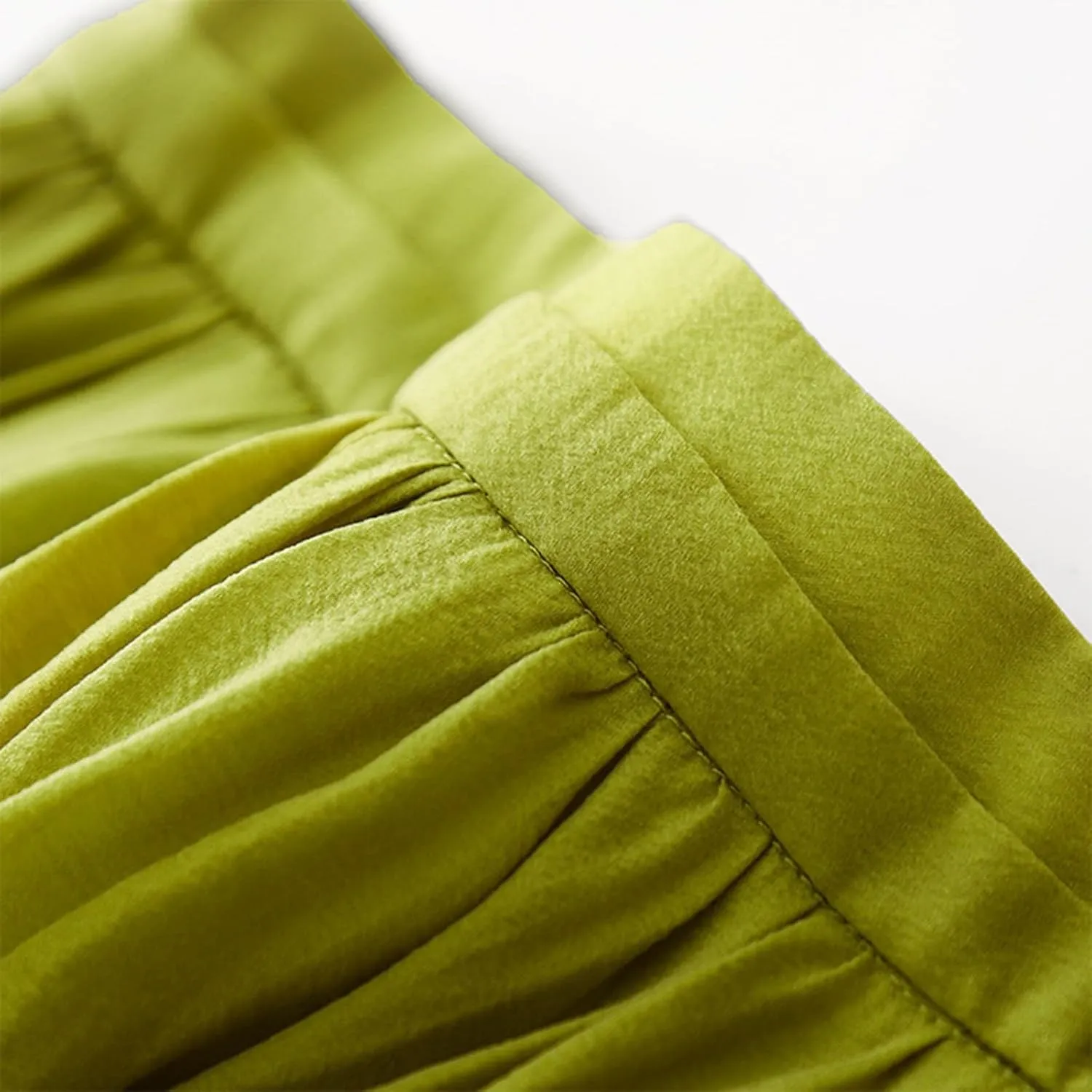 Women's Summer Cotton Linen Casual Midi Skirt, Solid Color Pleated Comfy Breathable Trendy Skirts Vacation Clothes
